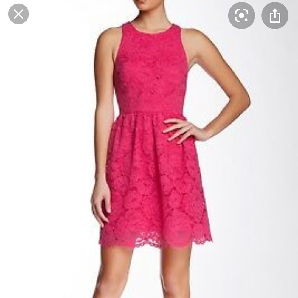 NWT Trina Turk Hibiscus Pink Lace Dress